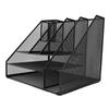 Office Desk Organizer Black Iron Mesh 3 Tier Paper Letter Tray 2 Pen Holder and File Organizer