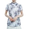 Women's Short-Sleeve Mock Neck Shirt (Floral Print, Stretch) / Golf Base Layer / 012-3166512 010_Black 0 [S]