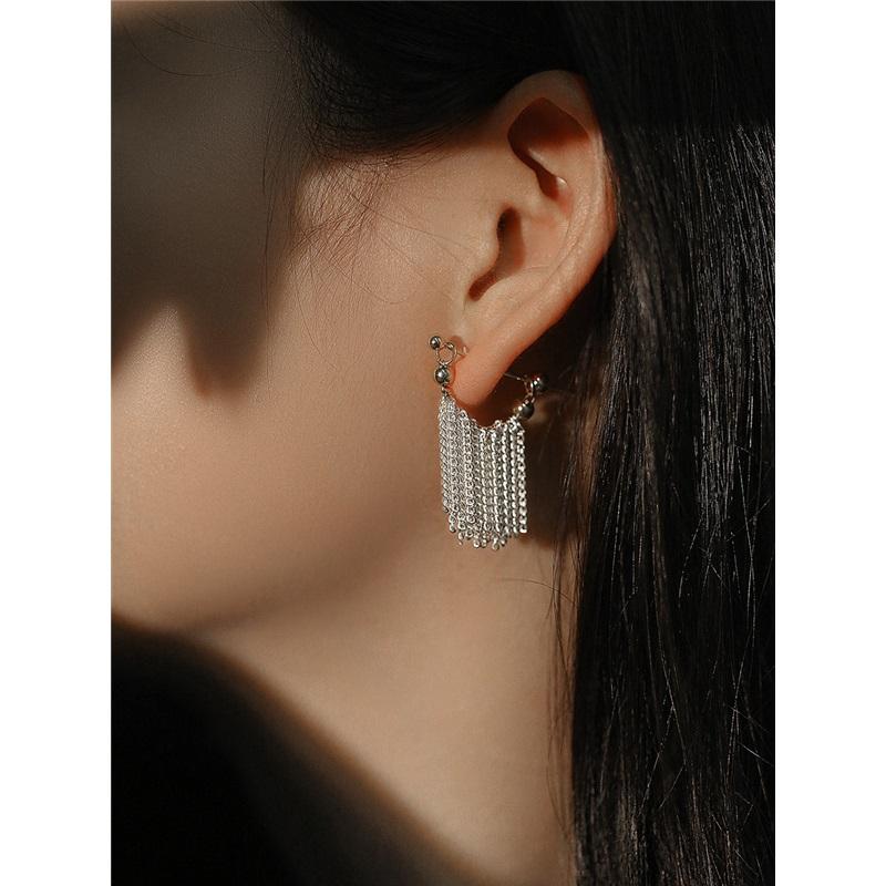 Waterfall Necklace Design Tassel Earrings Female Wave Light Temperament Earrings 14K Collarbone Chain