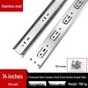 Silent Buffer 45mm Wide Stainless Steel Drawer Slides for Bathroom Cabinet and Wardrobe