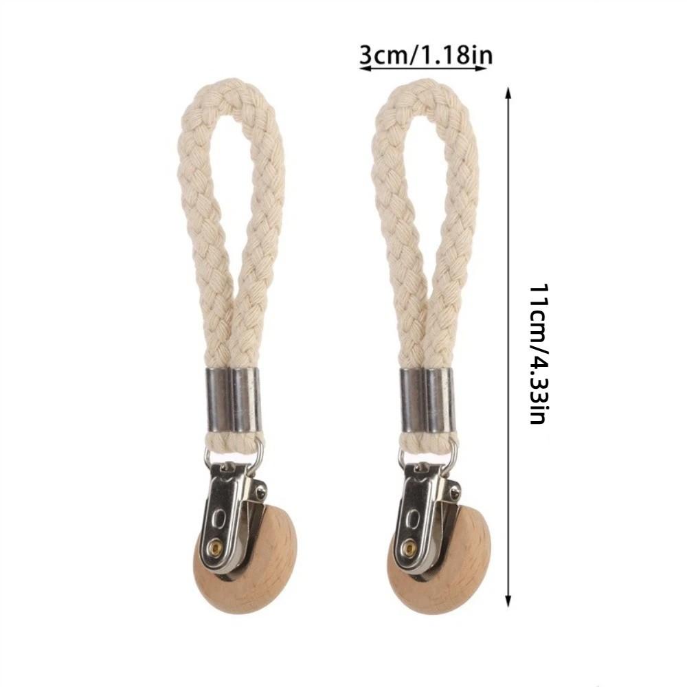 2 PCS Woven Rope Metal Storage Clip Multifunctional Wear-resistant Bathroom Towel Clip No-Drill Space Saving Towel Hanger