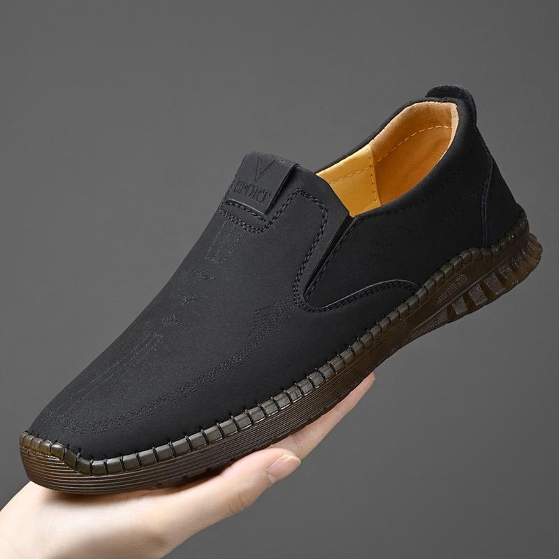 Men Casual Leather Shoes Summer Hollow Out Breathable Sandals Soft Soled Comfort Driving Shoes for Men Slip-On Loafers Mocasines