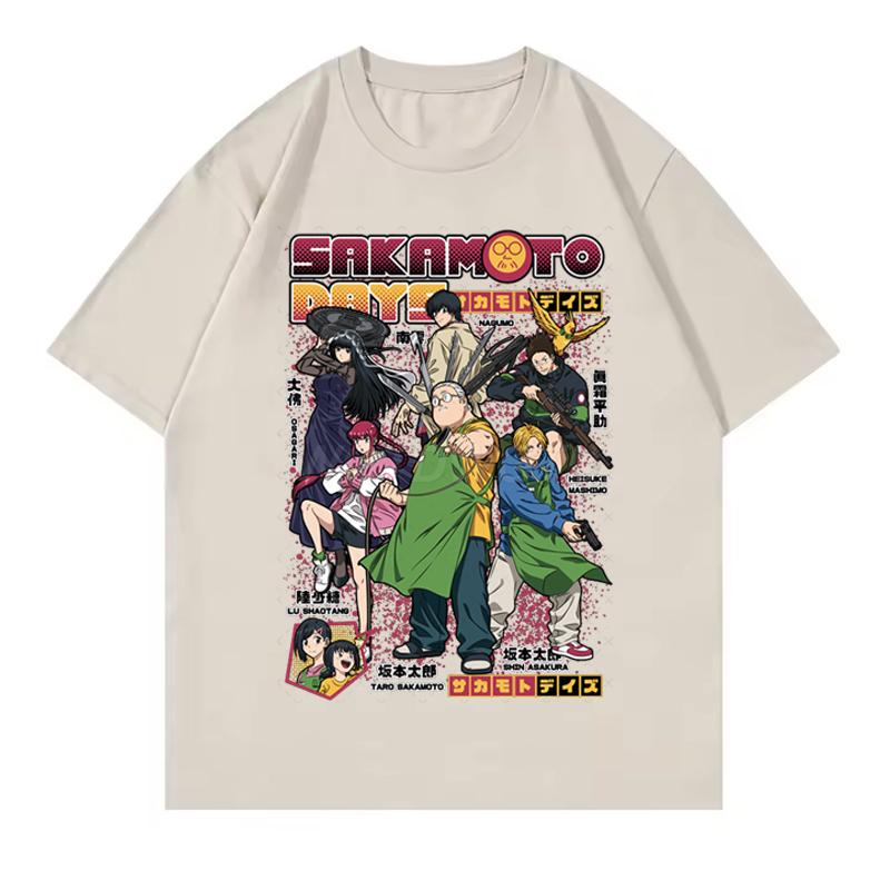 2025 New Design Anime Tshirts Sakamoto Days Short Sleeve Retro Tops Tees Streetwear Unisex Clothing Sakamoto Days Summer Tshirt