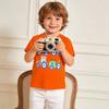 Boys' Short-Sleeved T-Shirt with Car Cartoon Print Children's Crew Neck Sweatshirt Knitted Cotton T-Shirt for Younger and Older Children