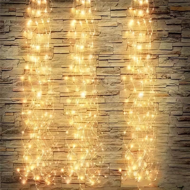 LED Waterfall String Light Solar Powered Firefly Vine Fairy Light for Patio Party Indoor Garden Holiday Chrismas Tree Decoration