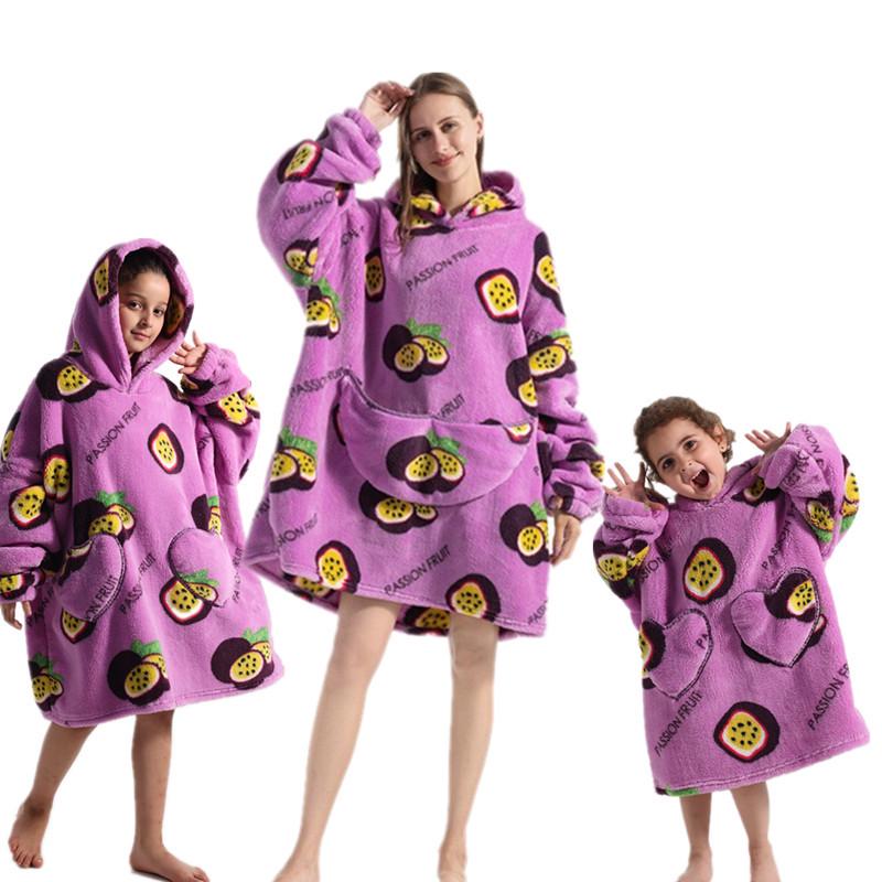 2023 Hooded Oversized Flannel Blanket Clothing for Men & Women – Extended Length for Warmth