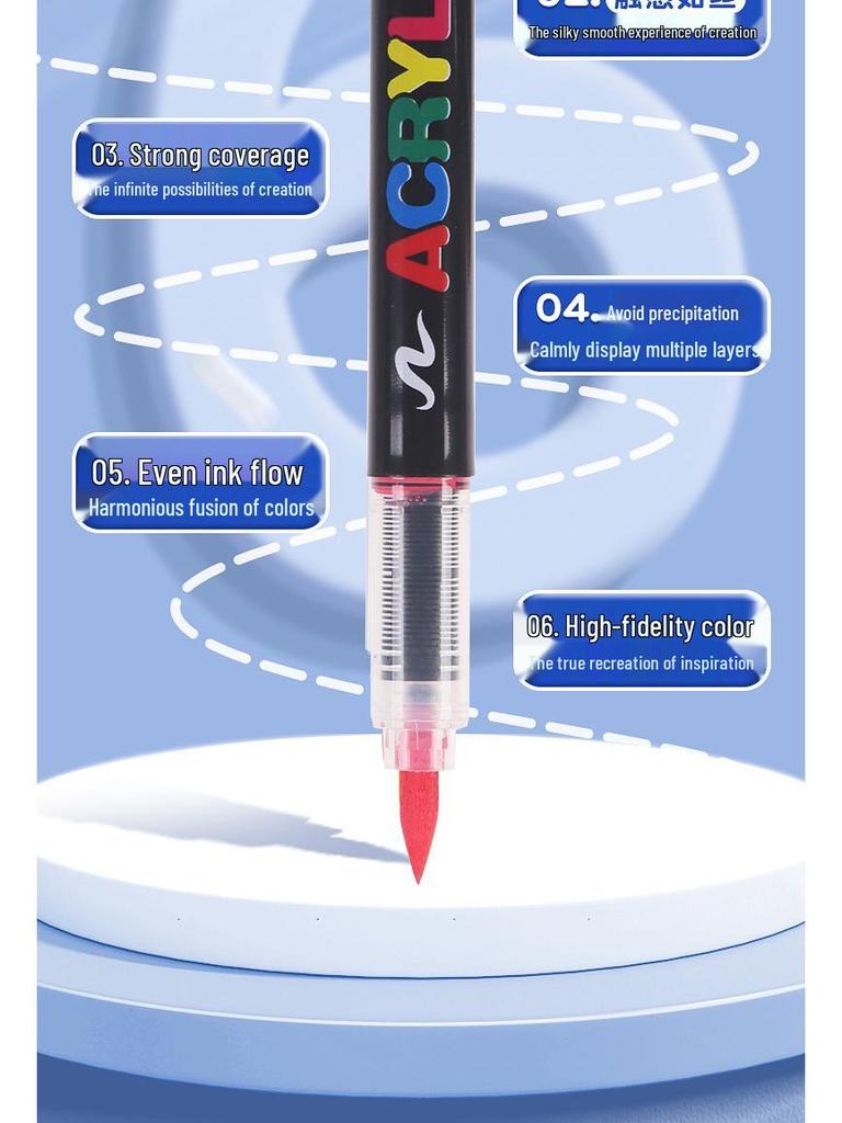 Waschbare Acrylmarker mit weicher Spitze – DIY-Glasvase & Aquarellstifte