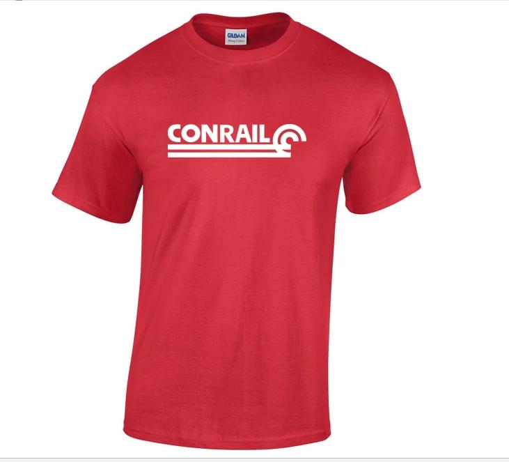 White Conrail Logo on Red T-Shirt Defunct Railroad Train Company 80s Shirt S-5XL 2XL