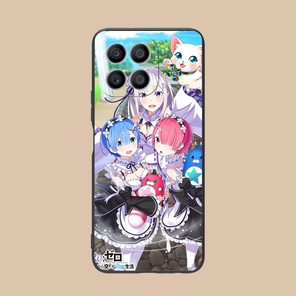 ReZero Rem Ram Matte TPU Mobile Phone Case for Honor 90 80 70 60 50 30 20 10 9 8 7 Pro S SE Lite 5G Colorful Printing Cover