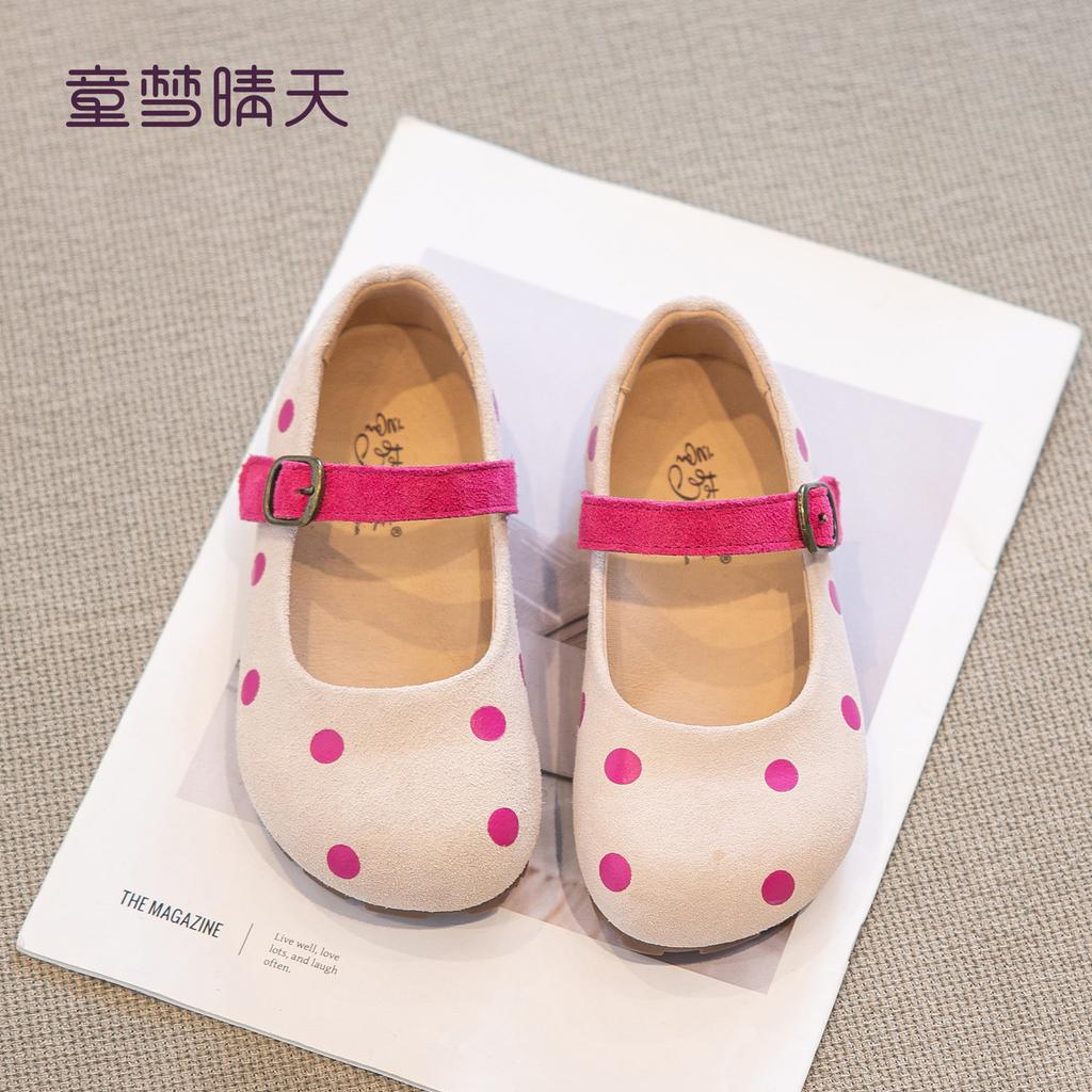 Girls single shoes 2025 new spring and summer children's princess shoes girls small leather shoes dopamine women's treasure soft-soled polka dot shoes