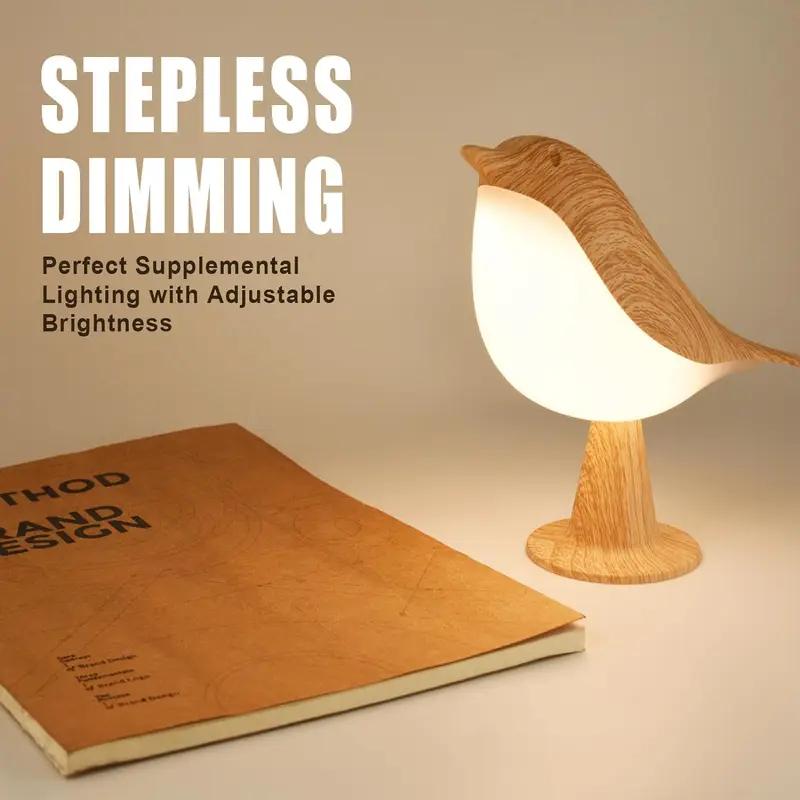 1pc LED Touch-Control Bird Lamp - Art Deco, 3-Levels Dimmable, USB-Cordless with Rechargeable Battery, Versatile for All Rooms