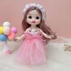 17CM Mini Beweegbare Pop Meisjes Speelgoed 3D Grote Ogen BJD Prinses Volledige Outfits Jurken Collectie Childrens Pop Gift