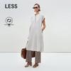 LESS 2025 Summer Stand-Collar A-Line Long Dress