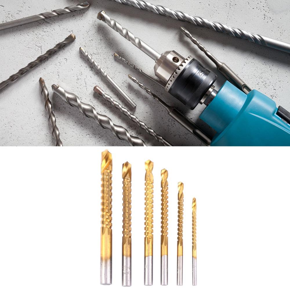 6pcs 3-8mm Drill Bit Set Serrated Drilling Hole Enlarging Tools Precision Twist Drill Bits  For Wood