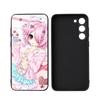 Cartoon Girl Luxury Black Phone Case For Samsung Galaxy S23 S24 S25 Ultra S22 Plus S21