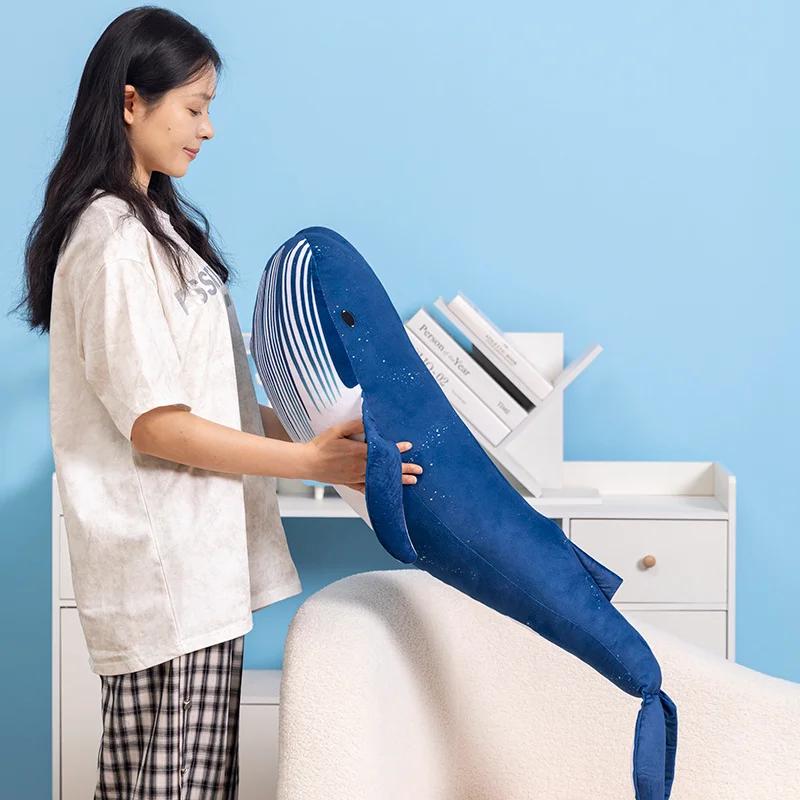 Whale Plush Toys Stuffed with Lifelike Humpback Whale Dolls Soft Shark Pillows Cushion Room Decor