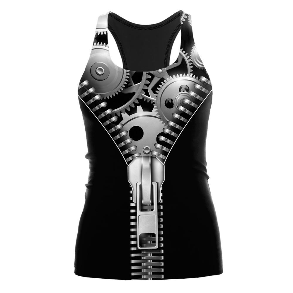 Summer Beach Vest Printed Halloween Ladies Sports Yoga Vest