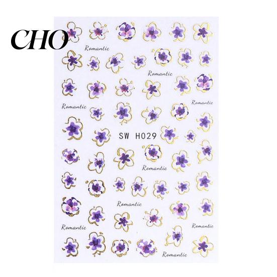 Self-adhesive Nail Decals Floral Art Stickers Spring Summer Flower Pattern Women Adhesive Manicure Decoration Home Salon DIY Supplies Peel Stick