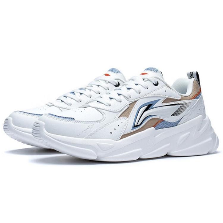 Li Ning Platform Low Top Sports Casual Shoes Men's White Blue AGLS171-3