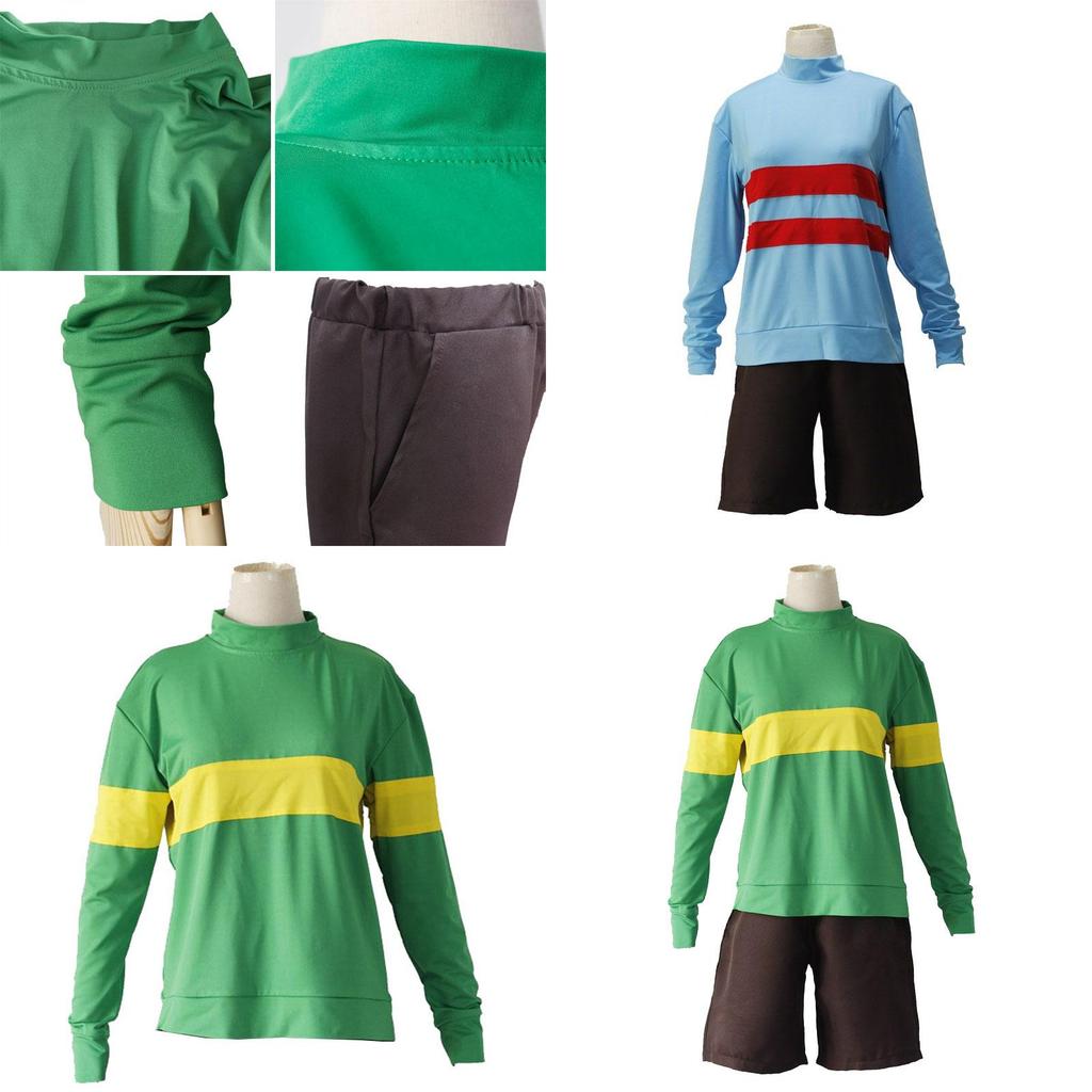 Disfraz de Alta Calidad de Frisk Chara de Undertale con Material de Spandex Transpirable