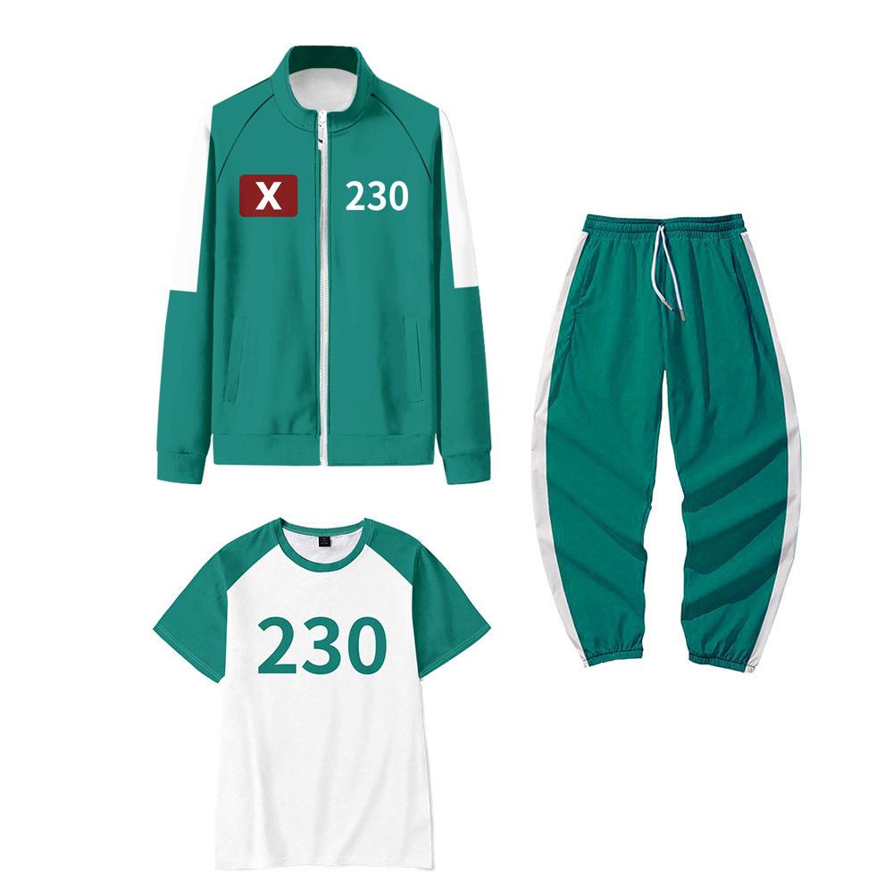 3ks/sada Dětský Unisex Filmový Herní Potisk Dlouhý Rukáv Zipová Bunda Kabát Kalhoty Set Oblečení Chlapci Dívky Halloween Cosplay Kostým
