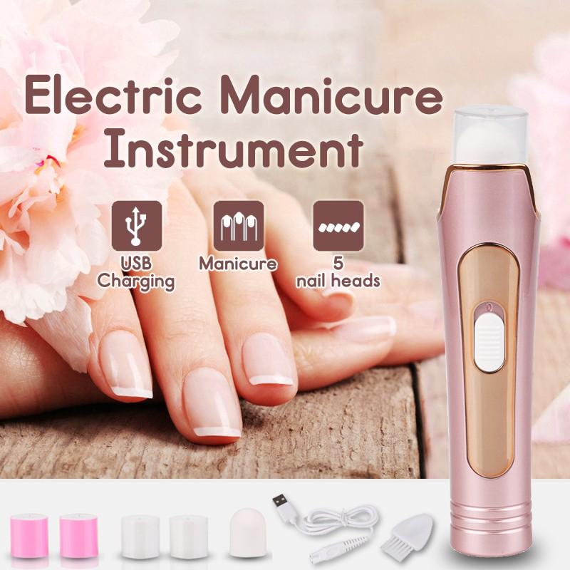 Professional 5 in 1 Polish Manicure USB Charging Beauty DC5V Electric Nail Buffer
