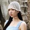 CROCHET IVORY STRAP BEANIE