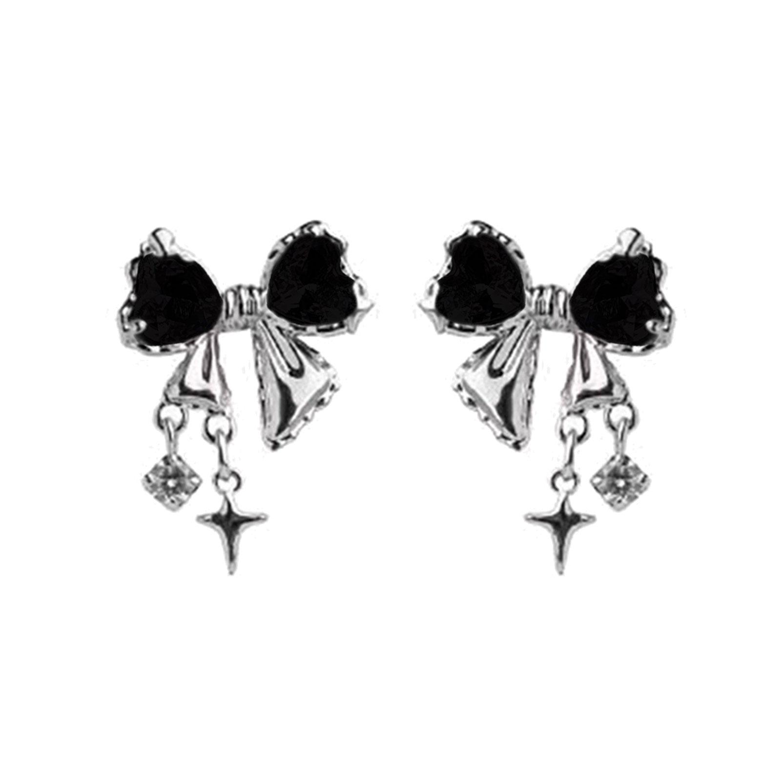 

Simple Bowknot Zircon Stud Earrings Temperament Piercing Earring Fashion Ear Stud Jewelry Birthday Gift Hypoallergenic