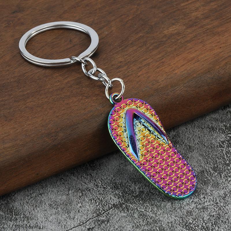 Keychains Slippers Shoe Flip Flops Slipper Loafer Key Chain Ring Jewelry Unique Design Fashion Keyring Gift