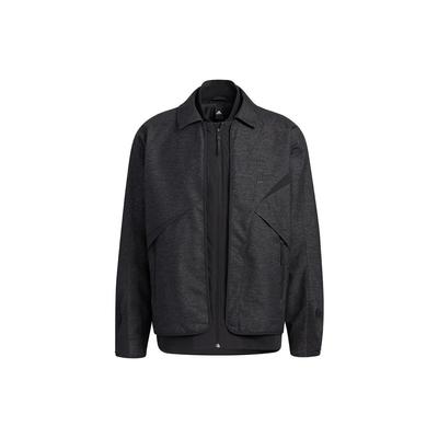 Casual Turn-Down Collar Zip Jacket Men Jacket Black HY5843