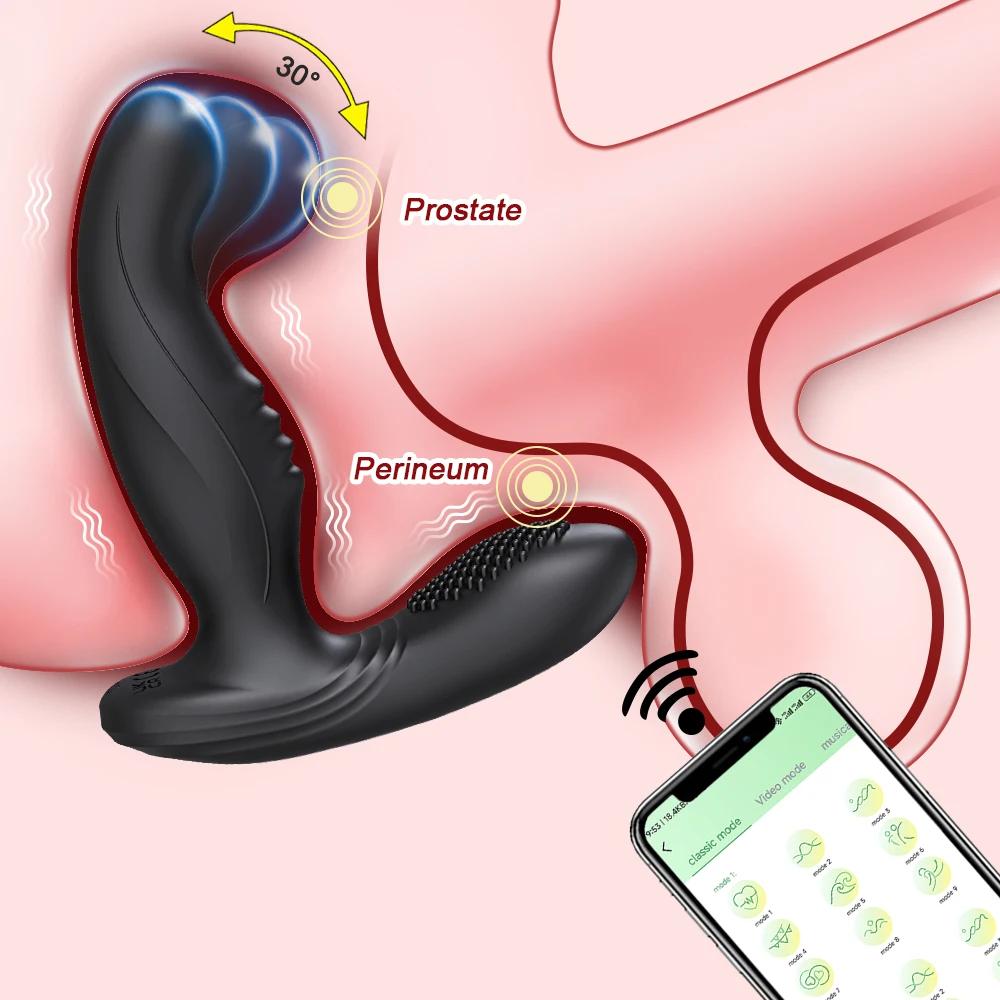 APP Ovládanie Pánsky Viggle Masážny prístroj prostaty Análny Vibrátor pre Mužov Gay Swing Análna Zátka Stimulátor Perinea Sexuálna Hračka pre Mužov
