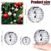 30pcs Mini Disco Ball Ornaments Reflective Glass Silver Baubles for Mardi Gras Disco Party Decor Sparkling Christmas Tree Gift