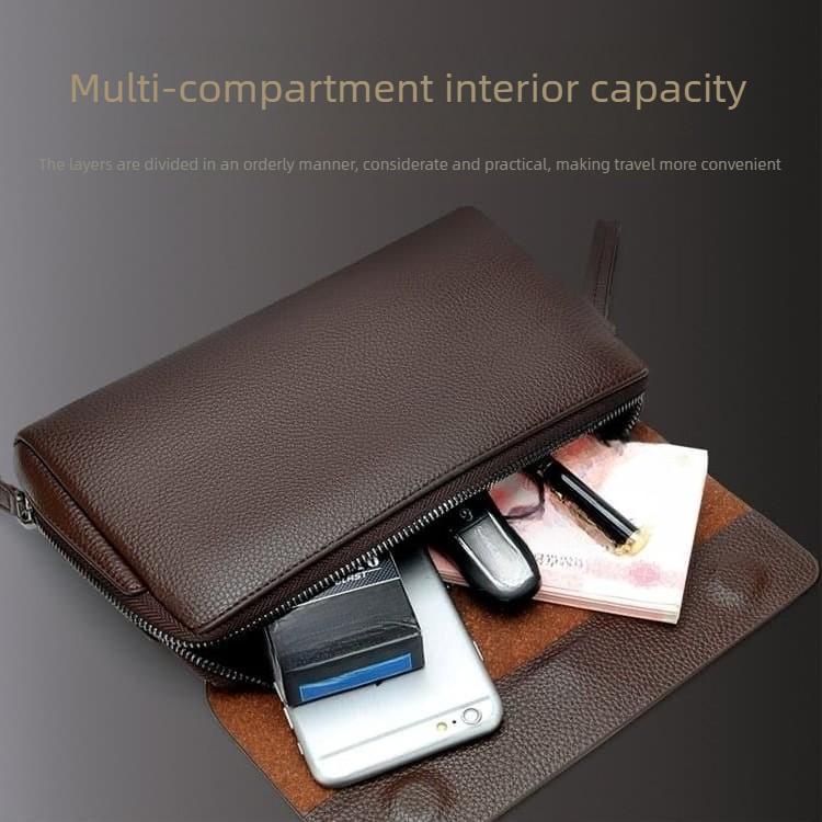 Men's Lychee Pattern Business Clutch Bag