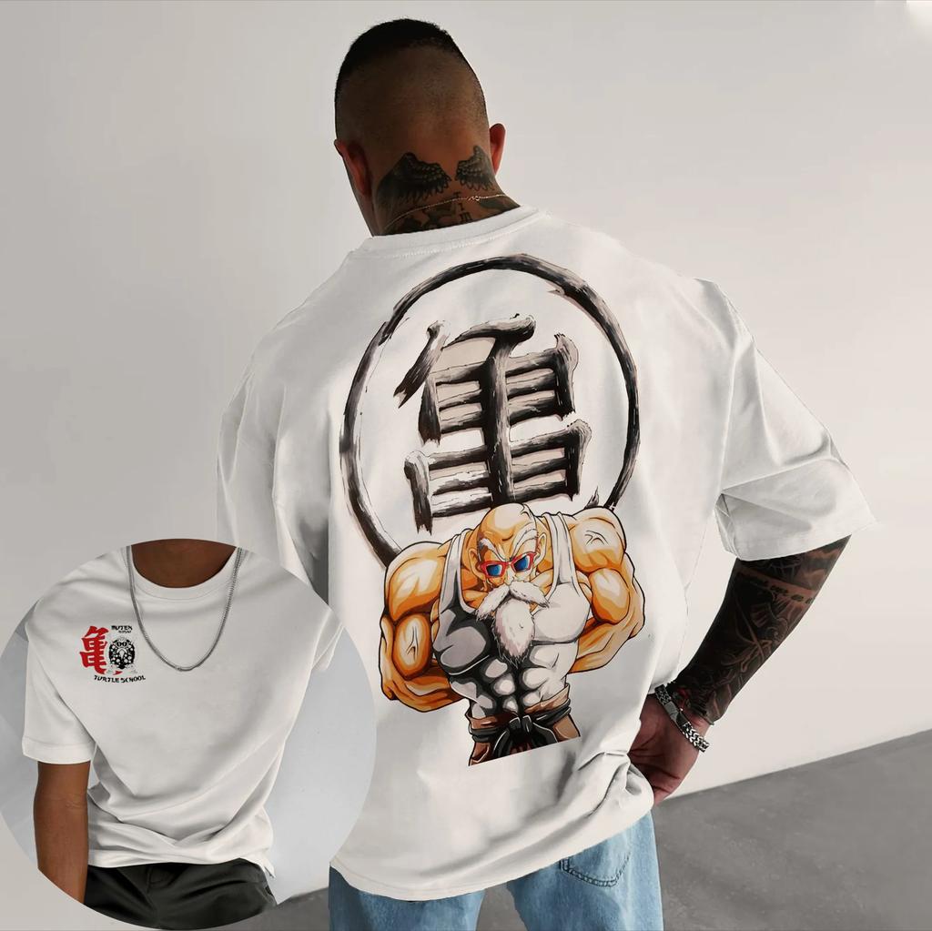 New Dragon Ball Anime Goku Roundneck Shortsleeved 2026 Summer American Mens Loose and Breathable Sports Cotton Tshirt