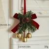 Christmas Bell Hanging Ornament Velvet Red Bow Pine Cone Pine Branch Pendant for Xmas Tree Window Door  Holiday Party Decoration