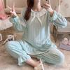 Womens Winter Flannel Pajama Set Thick Warm Cozy Lounge Wear Korean Style Sweet Casual Home Outfit