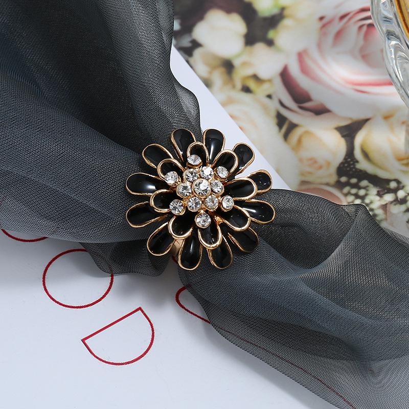 European & American Fashion OL Diamond Inlaid Flower Ring - Nightclub Internet Celebrity Jewelry X042