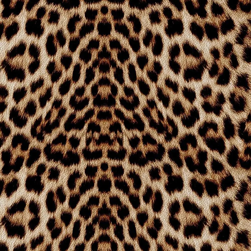 Leopard Print Decor Paper in Rolls for Furniture Vinyl Waterproof Thicken Peel and Stick Wallpaper Self Adhesive Wall Sticker