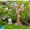2X Resin Owl Branches Miniaturní krajina Zahrada Mini domeček pro panenky Dekor Craft Roztomilý