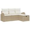 VidaXL Set de Canapé de Jardin 4 Pièces avec Coussins Beige Poly Rattan 3359050