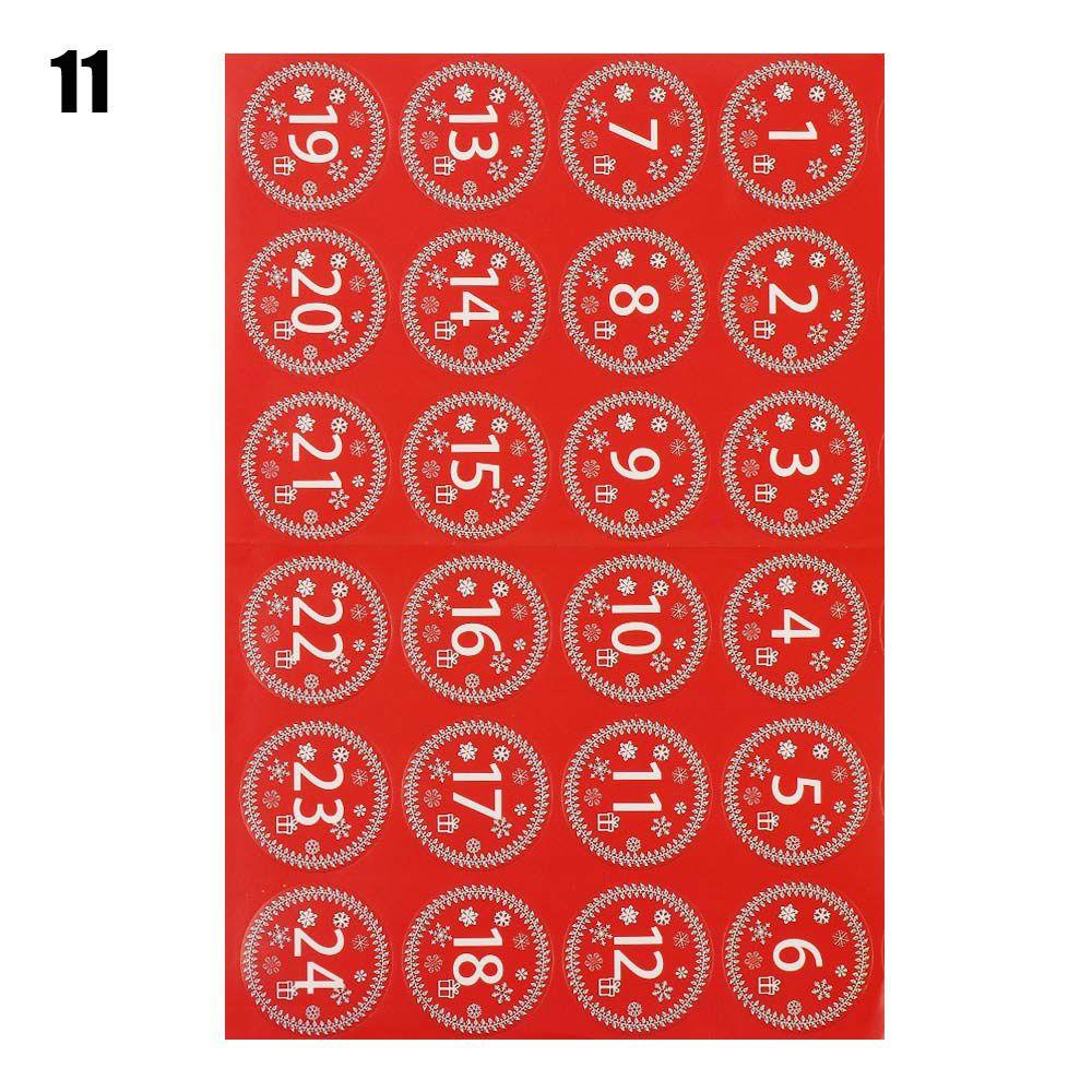 Weihnachtsdekoration Selbstklebend Adventskalender Zahl Papieraufkleber Verpackungsetiketten Weihnachtsetikett