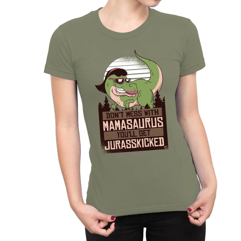 1Tee Womens Don't Mess With Mamasaurus You'll Get Jurassicked T-Shirt T-Shirt