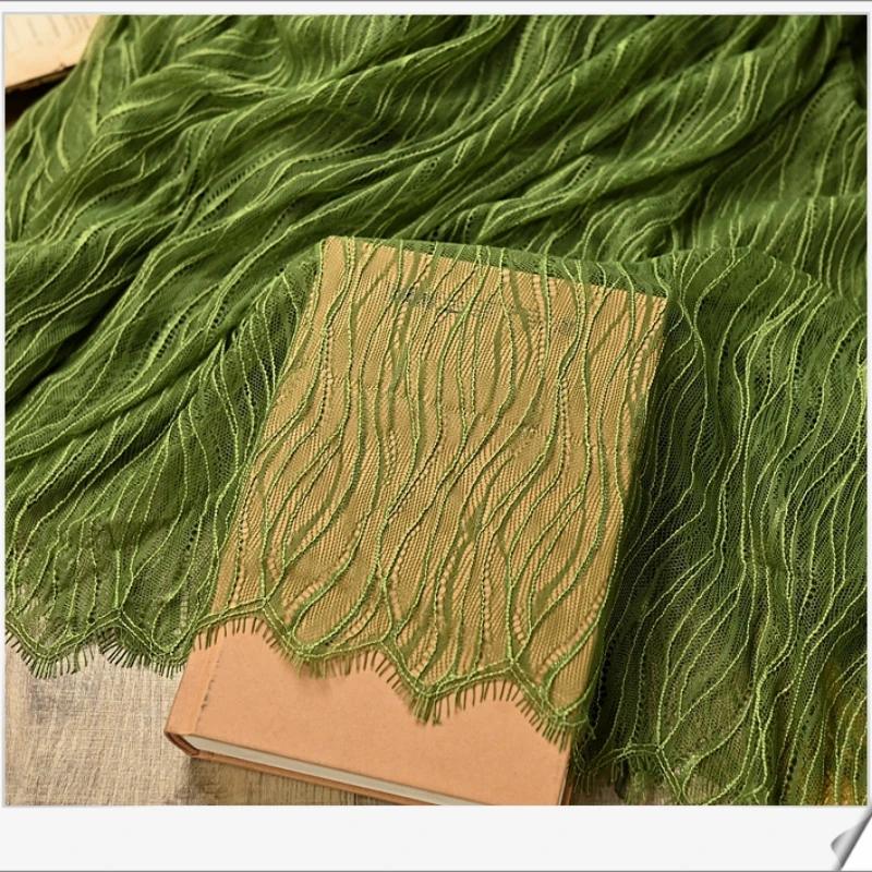 1.5x3Meters/Piece Wedding Lace Thin And Soft Wave Pattern Eyelash Lace Fabric DIY Sewing Handmade Wedding Dress Lace Material