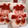 Xiaohongshu Style Wedding Bed Plush Cherry Pillow - Festive Newlywed Gift & Room Decoration