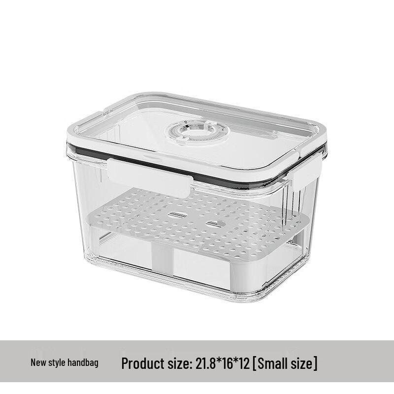 Portable Fresh-Keeping Lunch Box Small White (21.8x16x12cm)