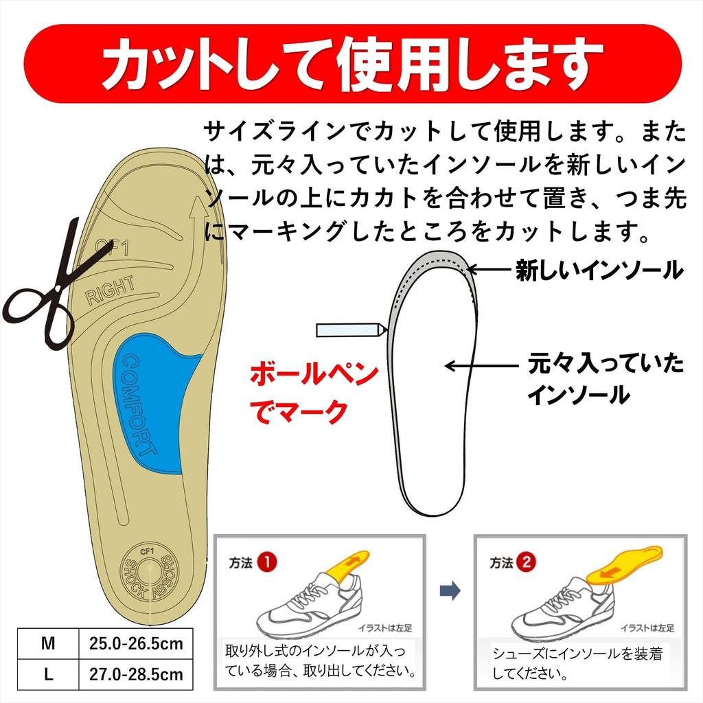 Insole Comfort II Gray M [Ashimaru] Men's 25.0-26.5