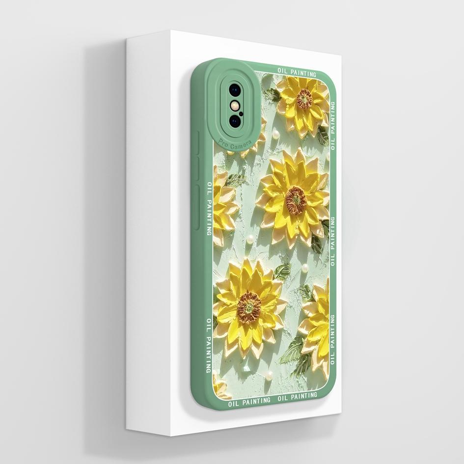 Pro Apple iPhone X XR XS SE 6 7 8 11 12 Pro Max Plus Mini Pouzdro na telefon Luxusní Vzor Květů Měkký Tekutý Silikon Protiskluzový Ochranný Pro iPhone Kryt