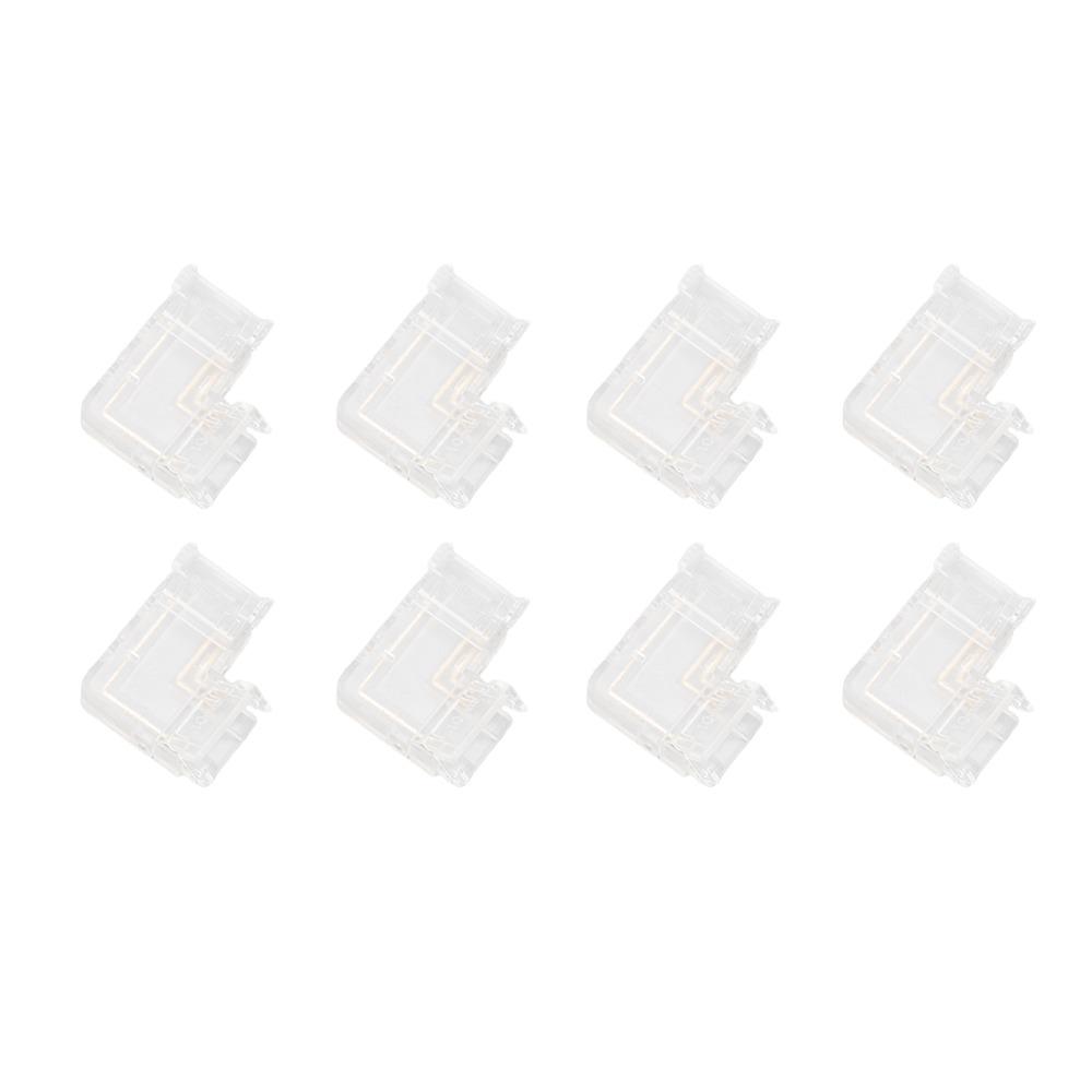 8pcs Solderless COB Connector Transparent L Shaped Connector For Double Color LED Strips