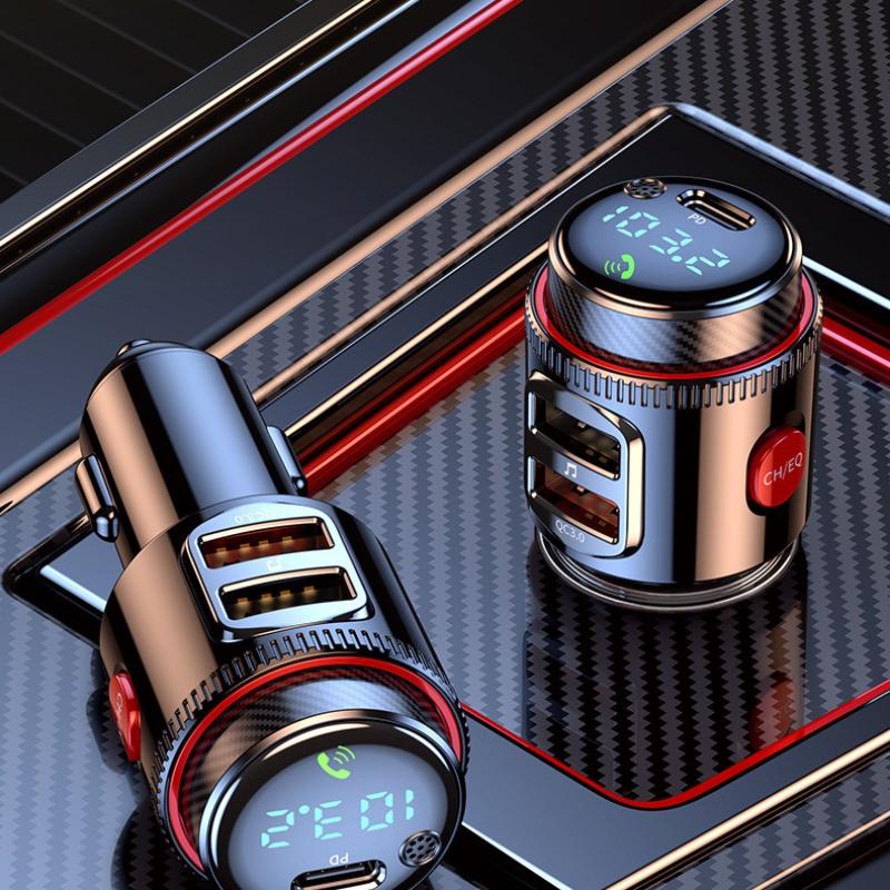 PD30W+QC 3.0 Bluetooth-Compatible 5.4 FM Transmitters Car Radio Wireless Hands-Free Phone Call MP3 Player Fast Charge Adapter