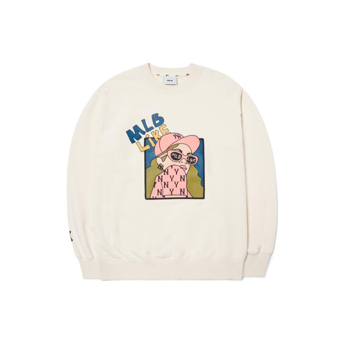MLB Sweatshirts Unisex Beige Crew Neck Moderate Regular 3AMTL0224-50CRS XXL